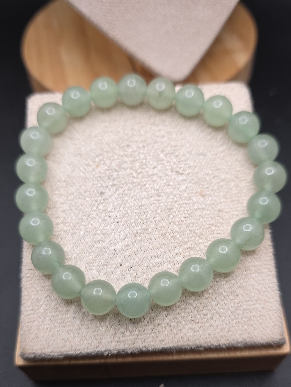 Green Beaded Stretch Bracelet - Elegant Aventurine Style (2449)